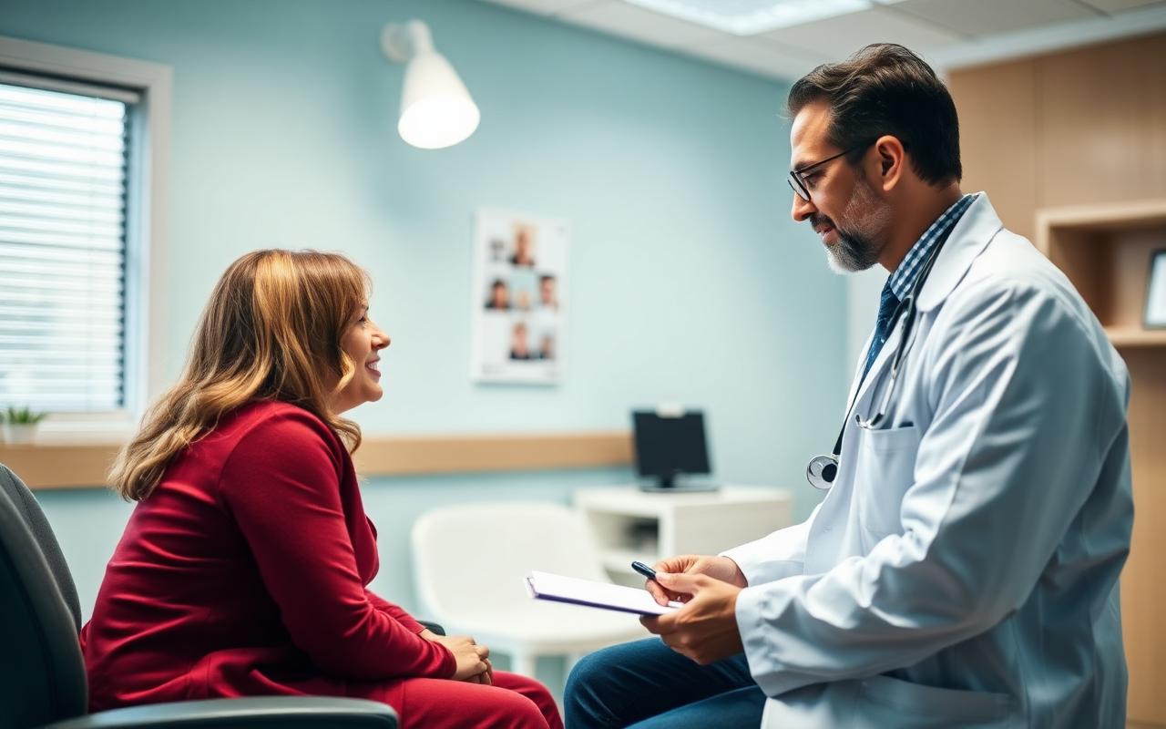 Patient asking questions during a medical consultation